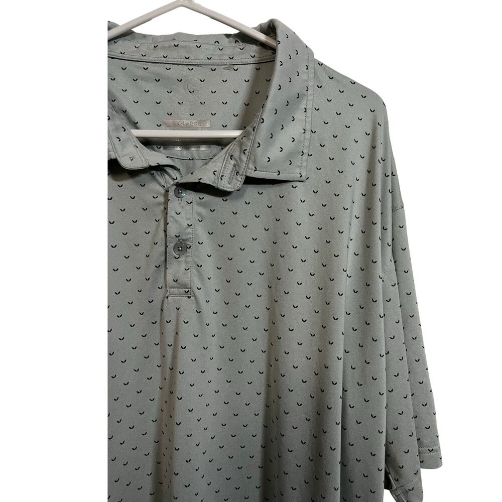 Swannies Golf Polo Shirt 2XL Gray Print Performance Short Sleeve Casual Athletic